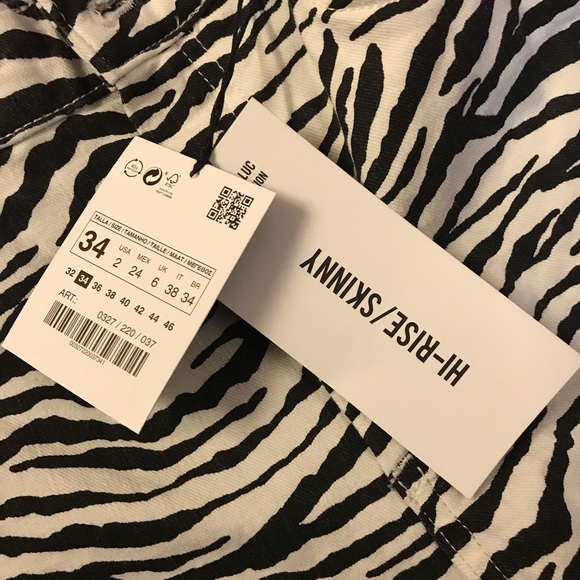 NWT. ZARA Zebra Print. Hi-Rise/Skinny. - Picture 6 of 8